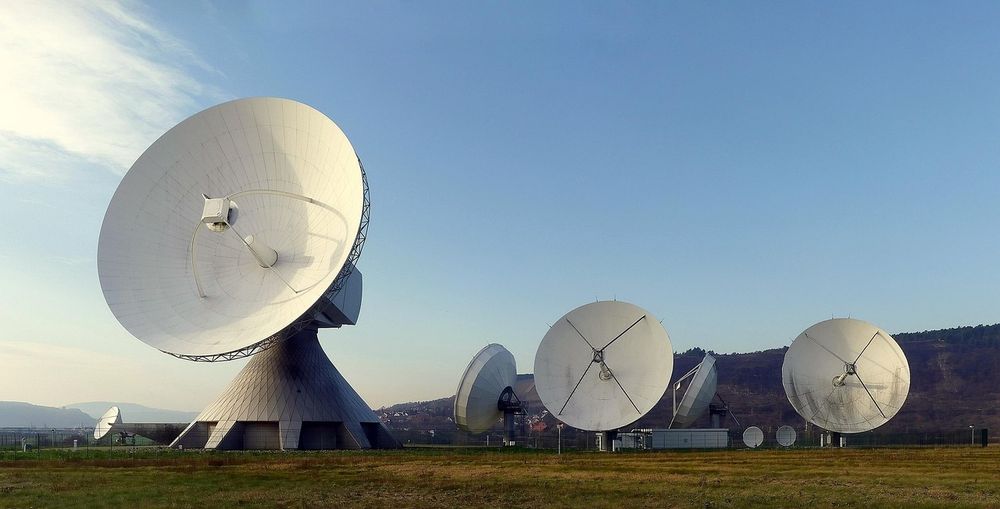 A large installation of radar dishes...
