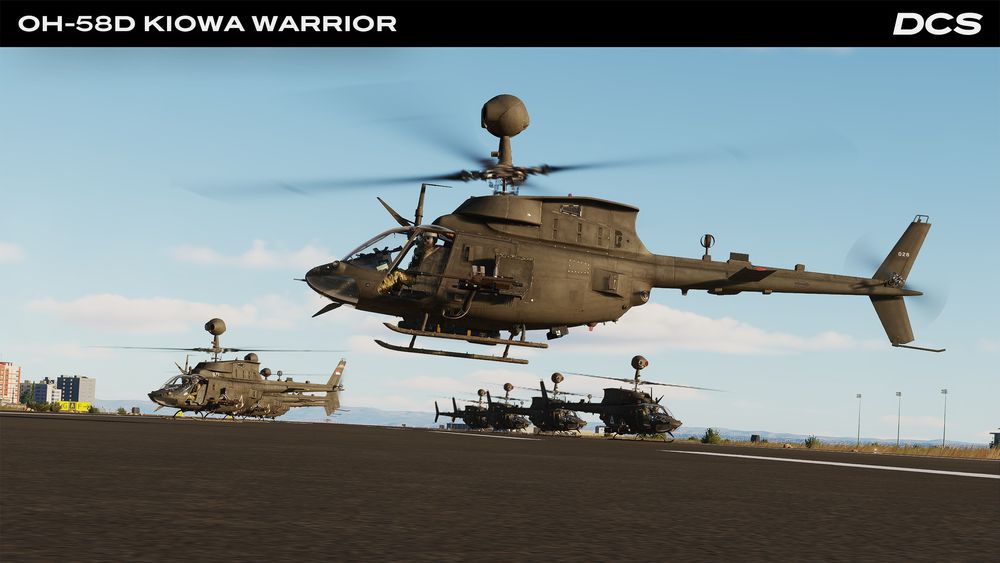 A screenshot from a flight sim of the OH-58D Kiowa 